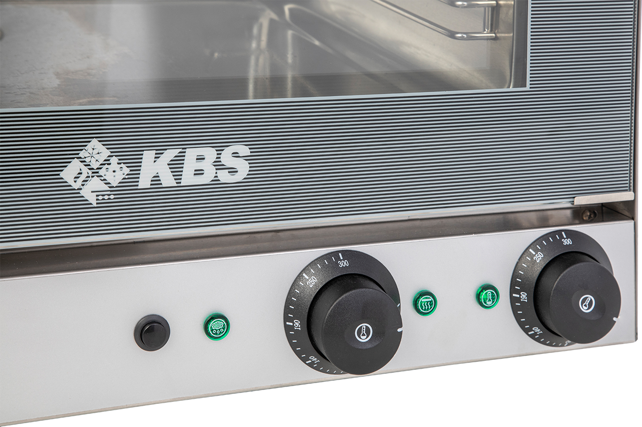 KBS Gastrotechnik Heißluftofen Premium 2,7 kW manuelle Beschwadung Grillfunktion digitale Anzeige
