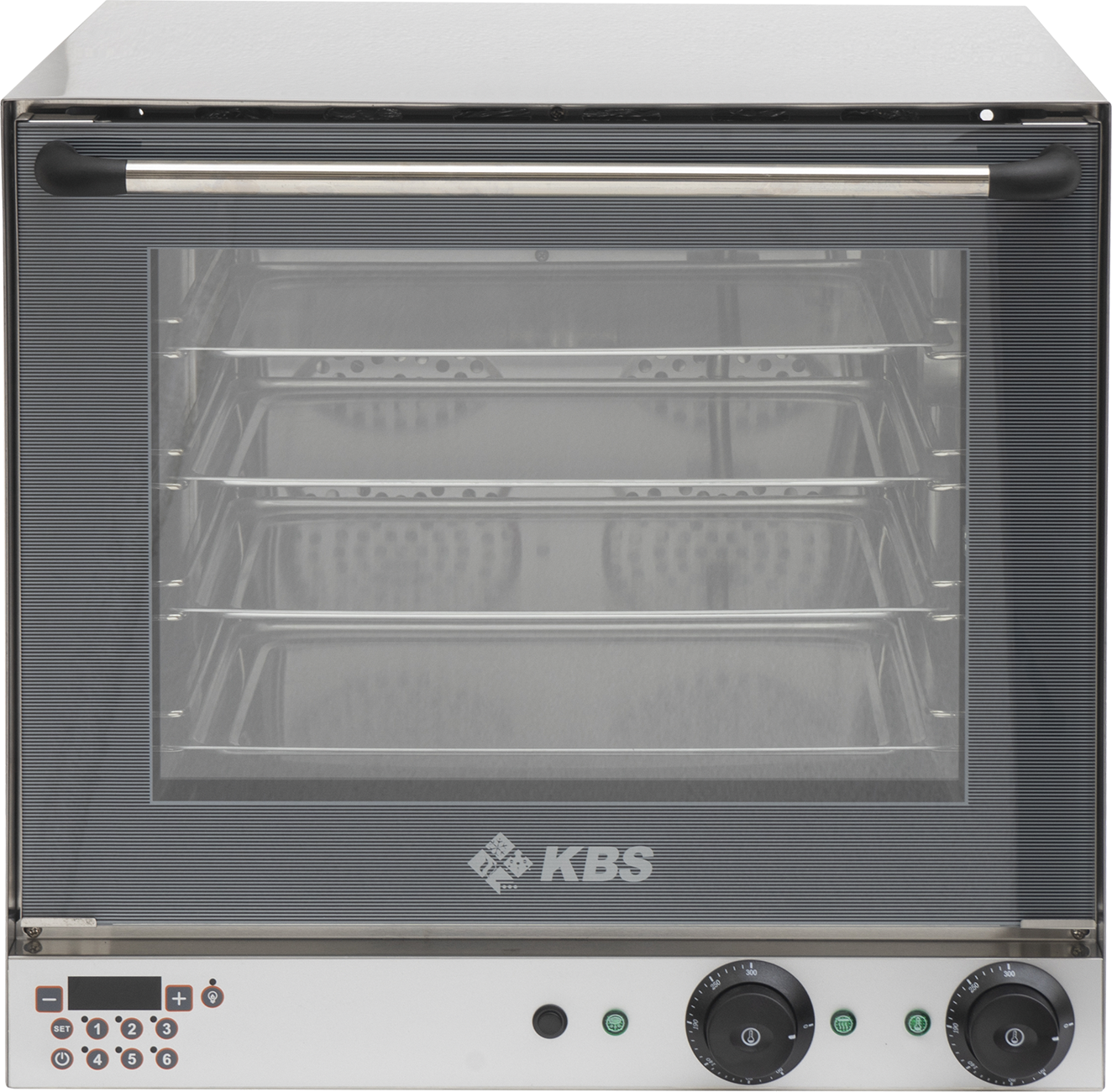 KBS Gastrotechnik Heißluftofen Premium 2,7 kW manuelle Beschwadung Grillfunktion digitale Anzeige