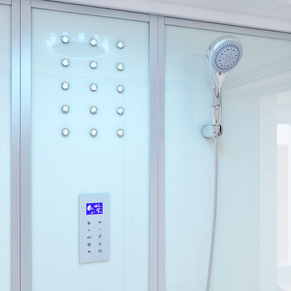 Home Deluxe Dampfdusche mit Whirlpoolfunktion und LED-Beleuchtung DIAMOND BIG - 190 x 100 cm Weiß