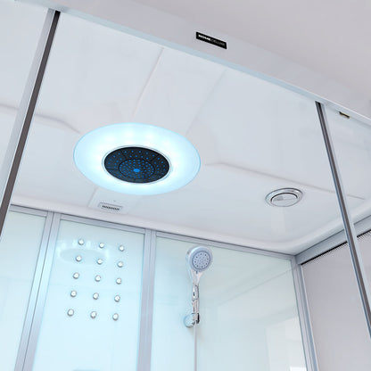 Home Deluxe Dampfdusche mit Whirlpoolfunktion und LED-Beleuchtung DIAMOND BIG - 190 x 100 cm Weiß