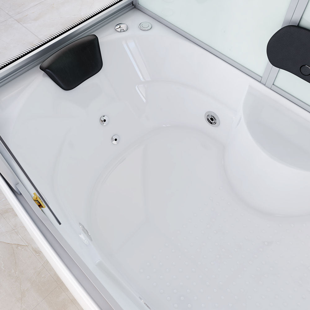 Home Deluxe Dampfdusche mit Whirlpoolfunktion und LED-Beleuchtung DIAMOND BIG - 190 x 100 cm Weiß