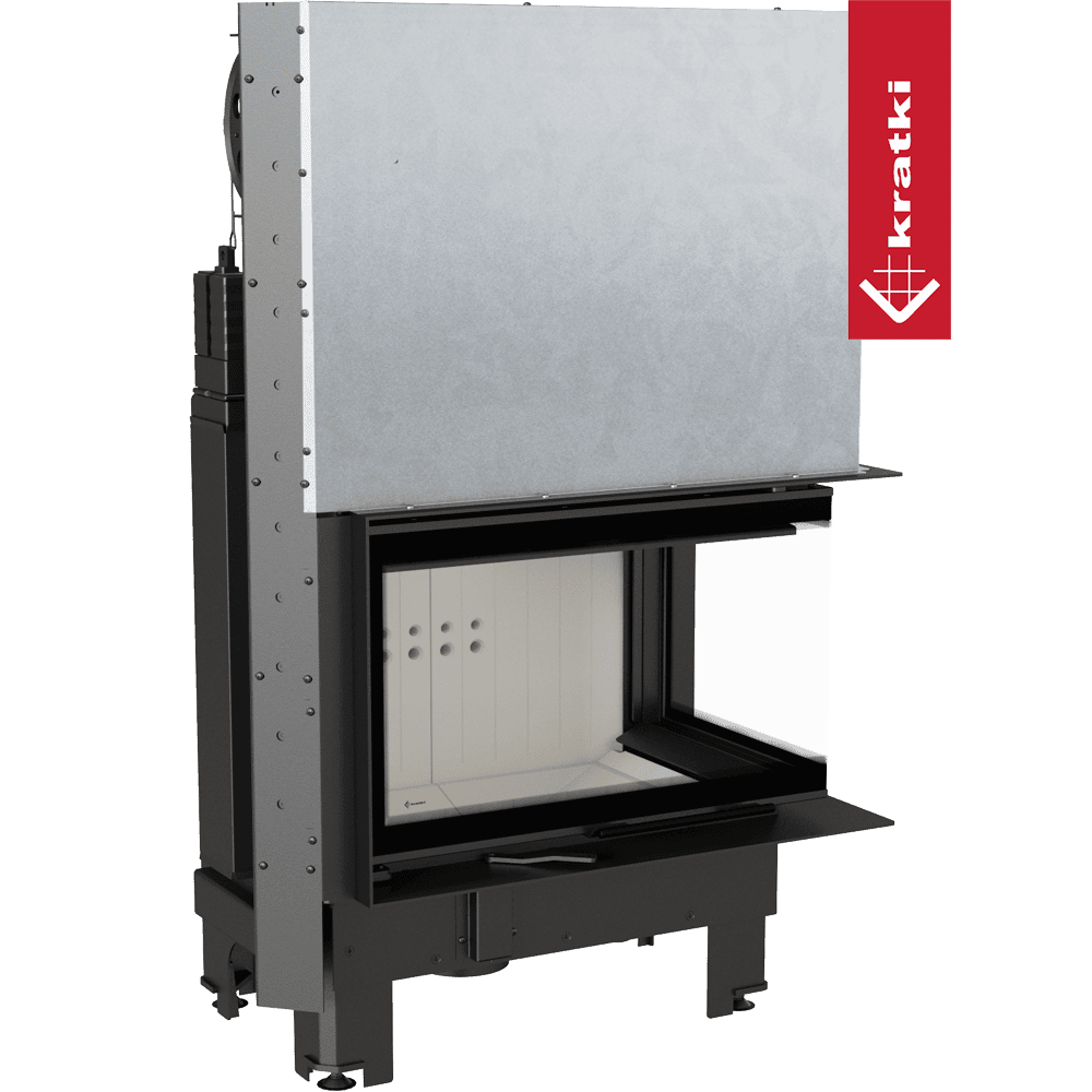 Kratki Kamineinsatz aus Stahl KRATKI MBM rechts 10 kW Ø 200 mit Schiebetür