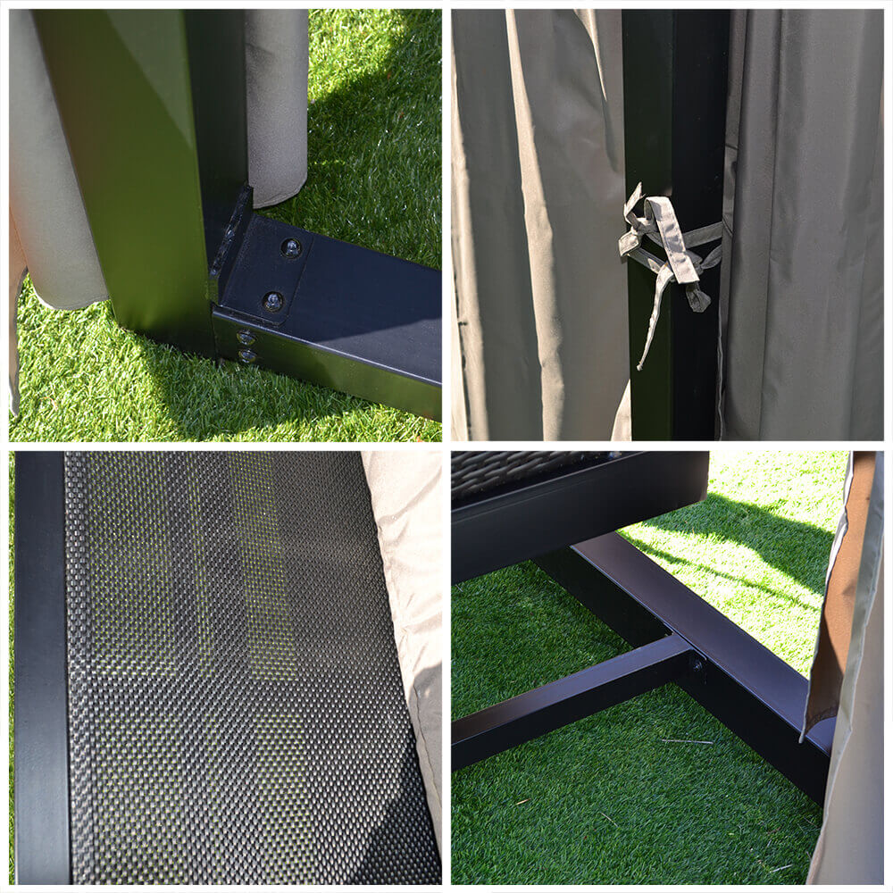 Home Deluxe Pavillon Gartenliege mit Abdeckung PROVENCE