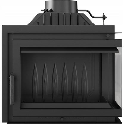 Kratki Kamineinsatz Gusseisen KRATKI SIMPLE rechts 8 kW Ø 200 Einbausatz 1