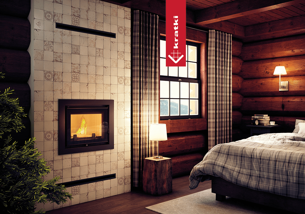 Kratki Wasserführender Kamineinsatz KRATKI ZUZIA DECO 12 kW Ø 200 Montageset