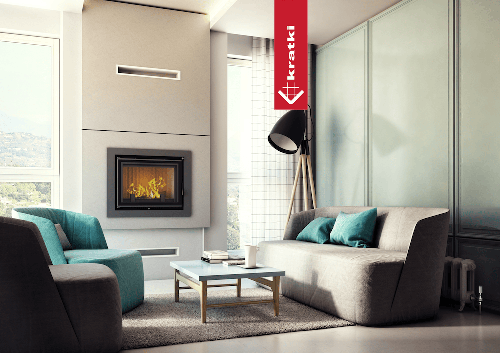 Kratki Wasserführender Kamineinsatz KRATKI ZUZIA DECO 12 kW Ø 200 Montageset
