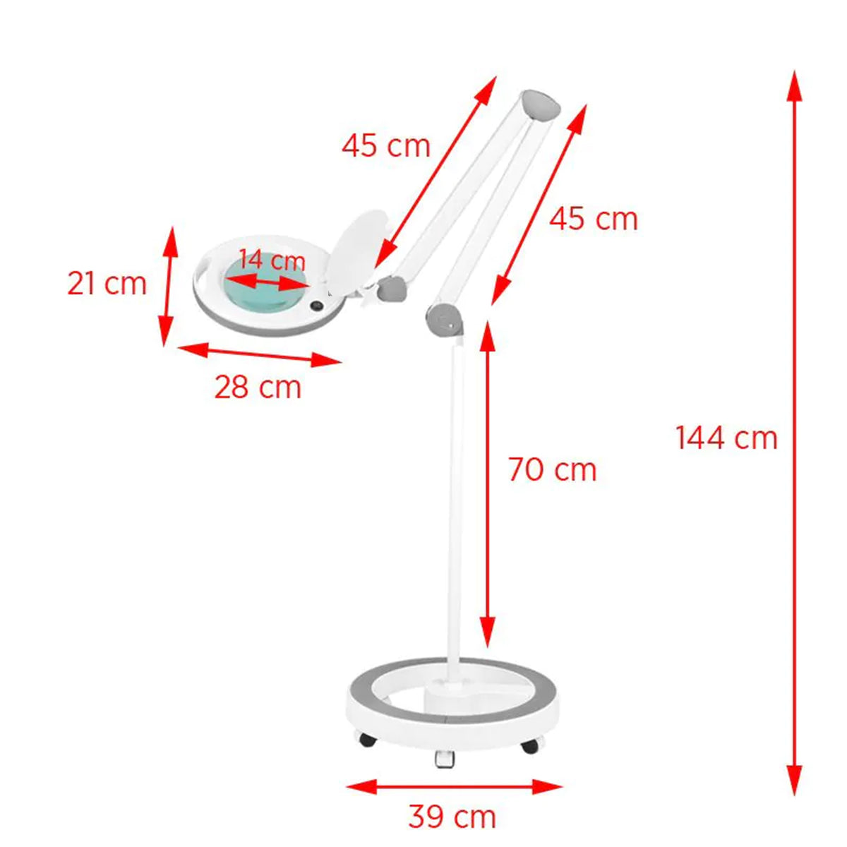 ActiveShop Elegante Lupe Lampe 6014 60 LED SMD 5D mit Stativ