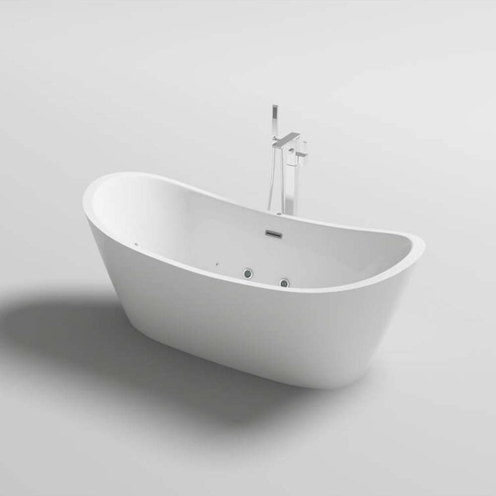 Home Deluxe Freistehende Badewanne mit Whirlpoolfunktion OVALO PLUS - 180 x 90 cm