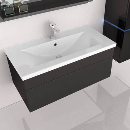 Home Deluxe Badmöbel Komplettset WANGEROOGE XL - Schwarz Made in Germany
