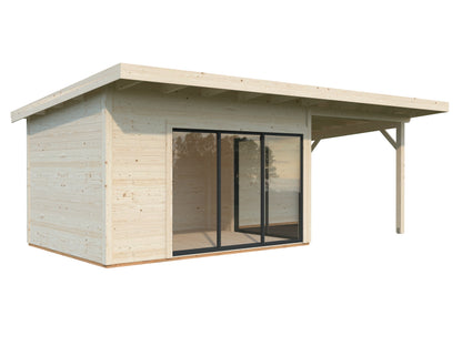Palmako Andrea 11,2+7,9 m2 Slide Plus - Lackiert weiß RAL9016 + anthrazit RAL7016