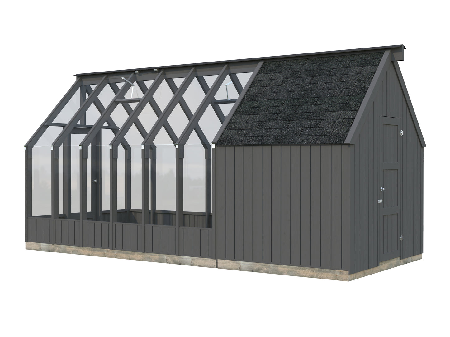Palmako Emilia Gerätehaus 4,0 m2 (RAL7012) - Lackiert dunkelgrau RAL7012