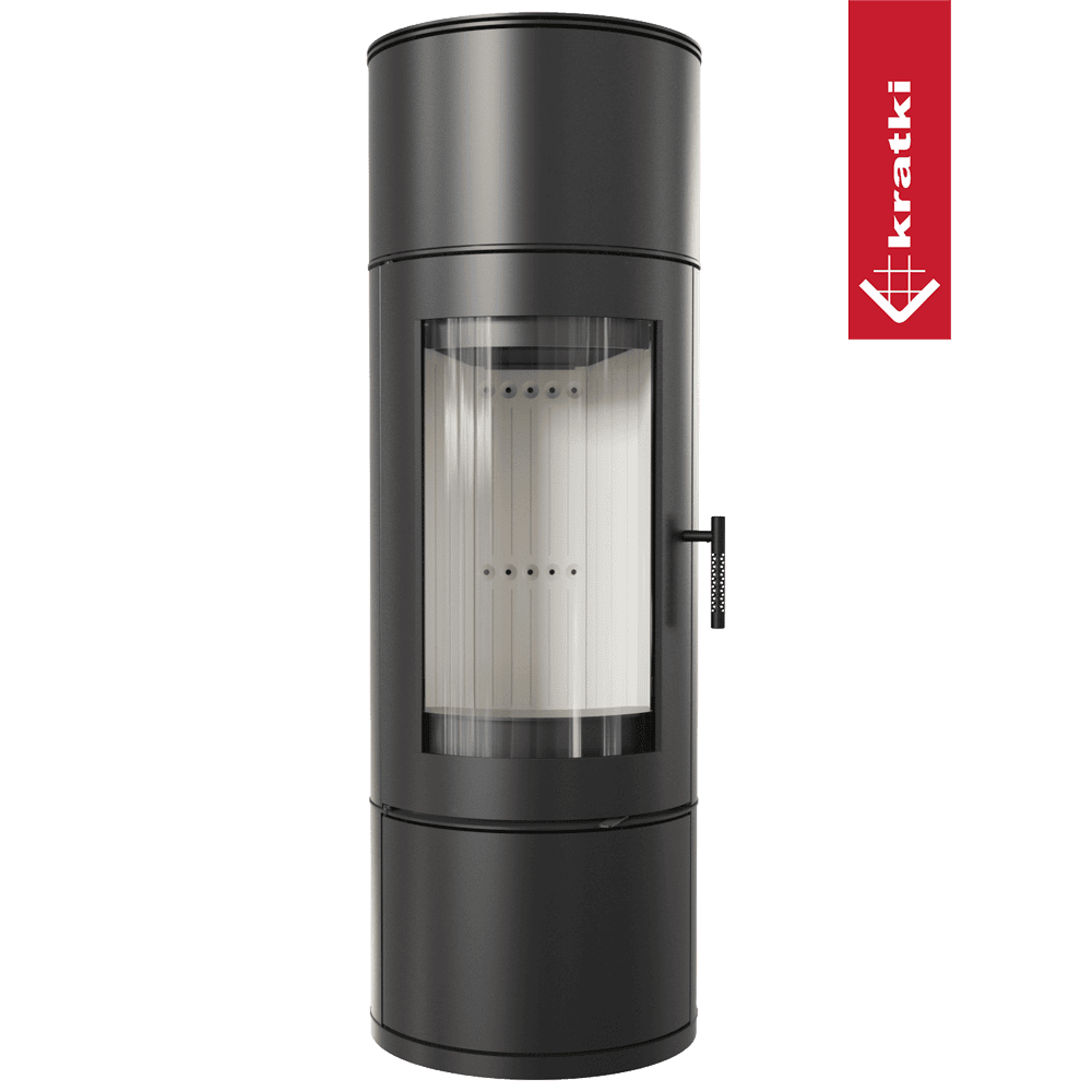Kratki Kaminofen aus stahl KRATKI ANTARES 10 Ø 150 mit Türfeder