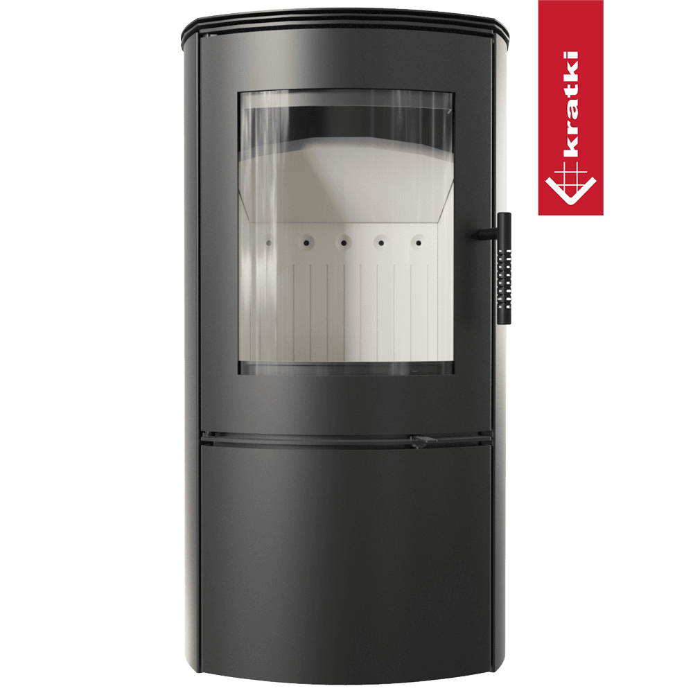Kratki Kaminofen aus stahl KRATKI FALCON Ø 150 10 kW mit Türfeder
