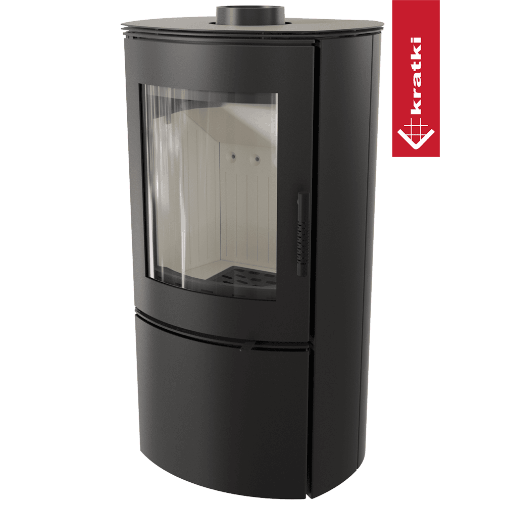 Kratki Kaminofen aus stahl KRATKI FALCON Ø 150 10 kW mit Türfeder