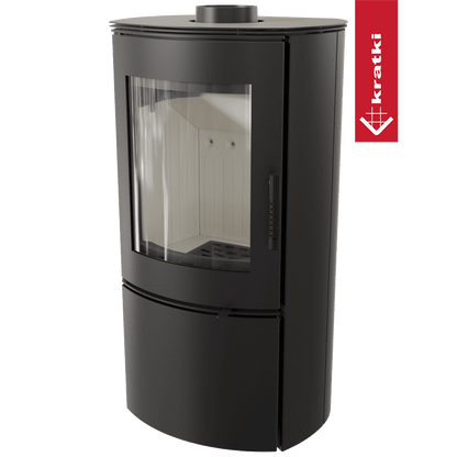 Kratki Kaminofen aus stahl KRATKI FALCON Ø 150 10 kW mit Türfeder