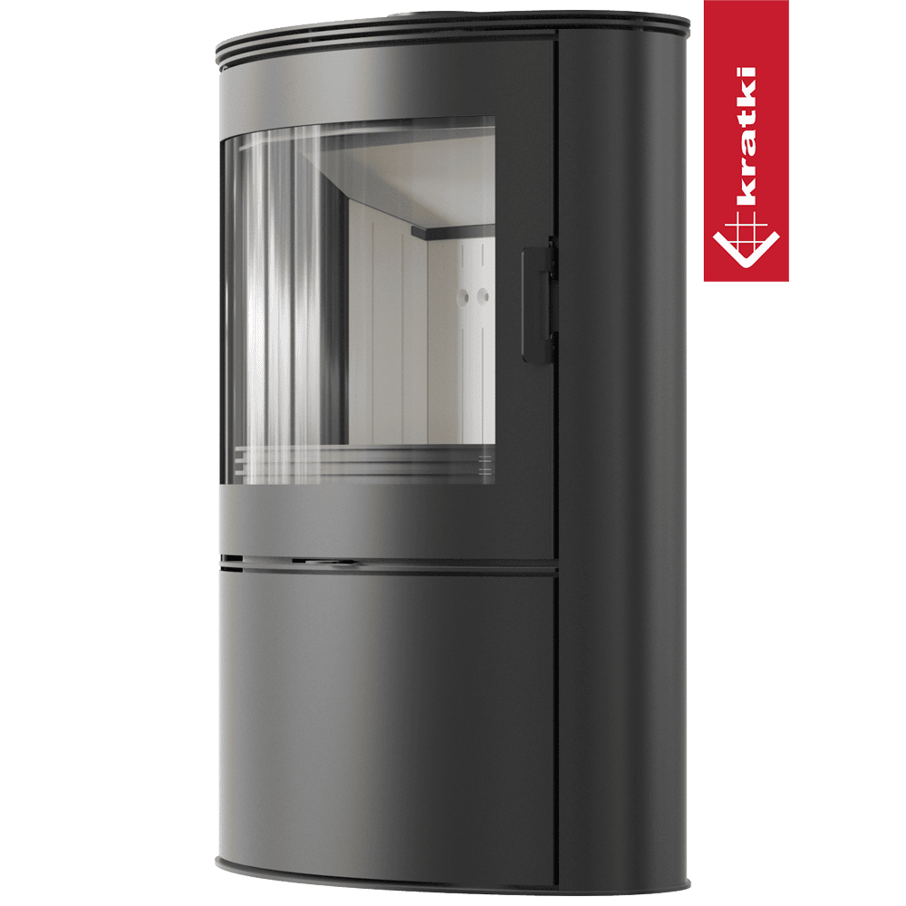 Kratki Kaminofen aus Stahl KRATKI AB S/2 Ø 150 10 kW mit Türfeder