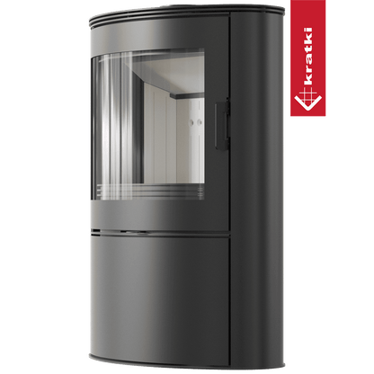 Kratki Kaminofen aus Stahl KRATKI AB S/2 Ø 150 10 kW mit Türfeder