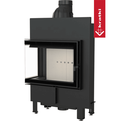 Kratki Kamineinsatz aus Stahl KRATKI LUCY SLIM links 8 kW Ø 160 mit Türfeder