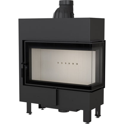 Kratki Kamineinsatz aus Stahl KRATKI LUCY SLIM rechts 10 kW Ø 160 mit Türfeder