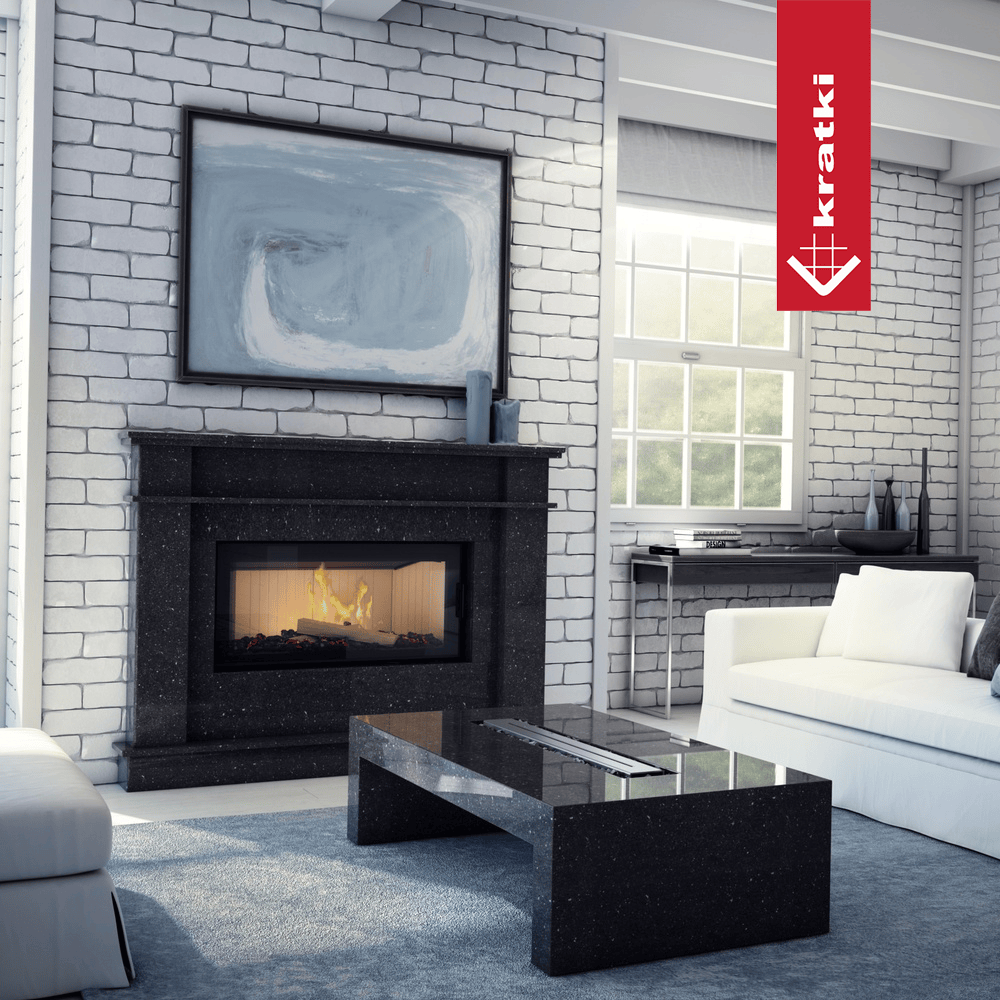 Kratki Kamineinsatz aus Stahl KRATKI NADIA 14 kW Ø 200 mit Türfeder
