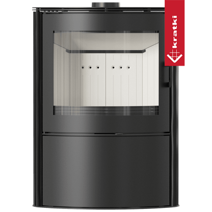 Kratki Kachelofen aus Stahl KRATKI AB S/2 Ø 150 10 kW schwarz Kachel mit Türfeder