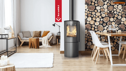 Kratki Kaminofen aus Stahl KRATKI PICARD Ø 150 9 kW mit Türfeder