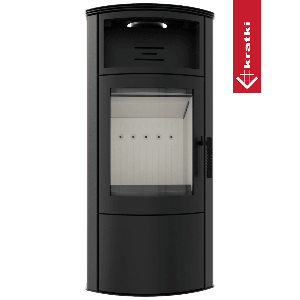 Kratki Kaminofen aus stahl KRATKI TITAN Ø 150 11 kW mit Türfeder
