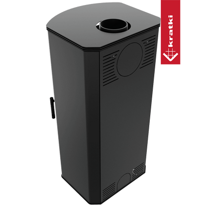 Kratki Kaminofen aus stahl KRATKI TITAN Ø 150 11 kW mit Türfeder