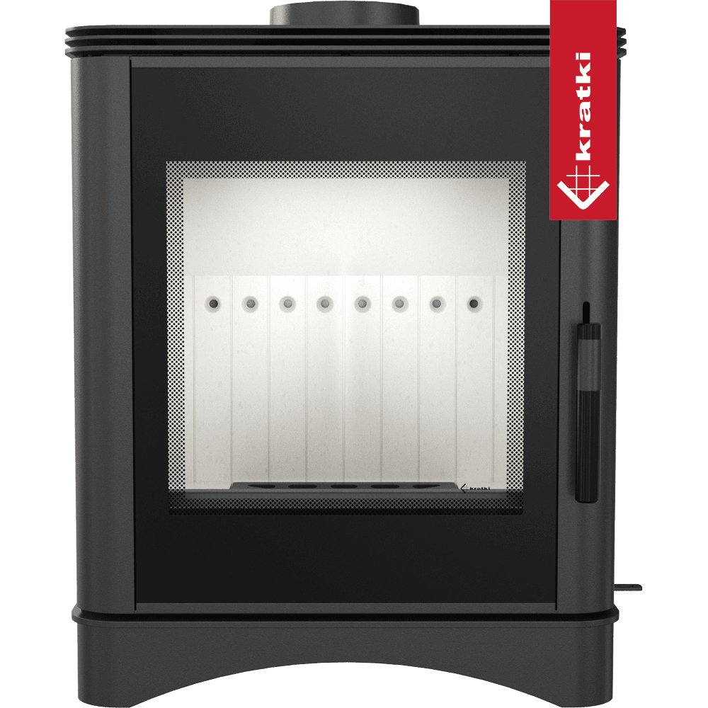 Kratki Kaminofen aus stahl KRATKI VEGA Ø 130 6 kW mit Türfeder
