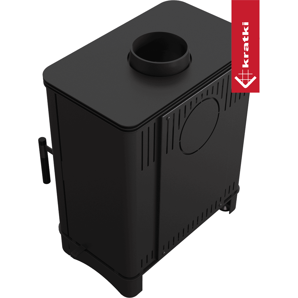 Kratki Kaminofen aus stahl KRATKI VEGA Ø 130 6 kW mit Türfeder
