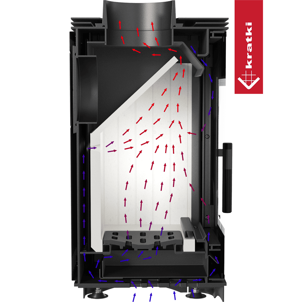 Kratki Kaminofen aus stahl KRATKI VEGA Ø 130 6 kW mit Türfeder