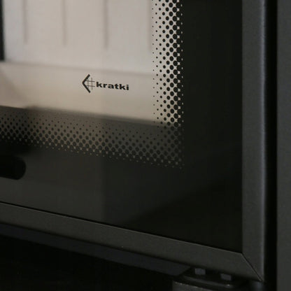 Kratki Kamineinsatz aus Stahl KRATKI MBA rechts 17 kW Ø 200 mit Schiebetür mit Türfeder