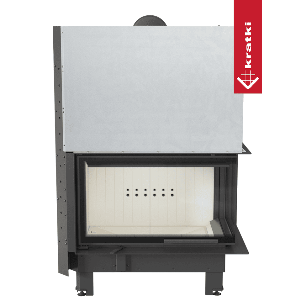 Kratki Kamineinsatz aus Stahl KRATKI MBO rechts 15 kW Ø 200 mit Türfeder