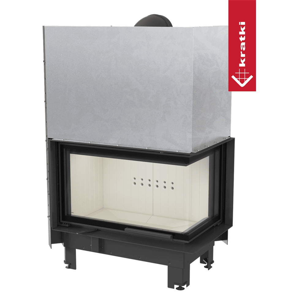 Kratki Kamineinsatz aus Stahl KRATKI MBO rechts 15 kW Ø 200 mit Türfeder