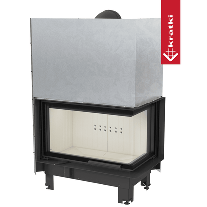 Kratki Kamineinsatz aus Stahl KRATKI MBO rechts 15 kW Ø 200 mit Türfeder