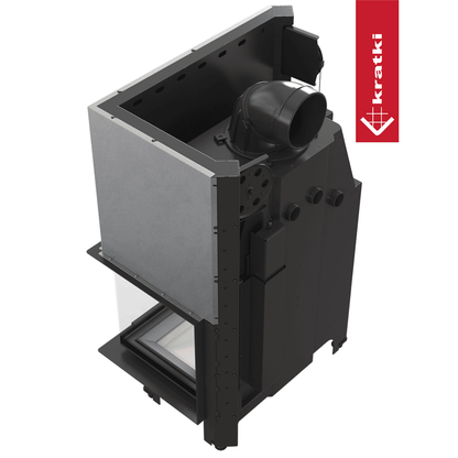 Kratki Kamineinsatz aus Stahl KRATKI MBO rechts 15 kW Ø 200 mit Türfeder