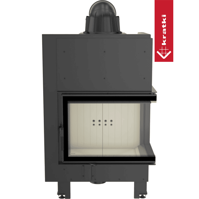 Kratki Kamineinsatz aus Stahl KRATKI MBZ rechts 13 kW Ø 200 mit Türfeder