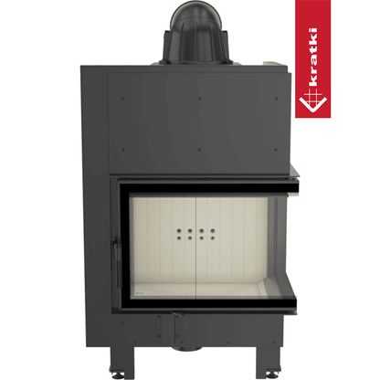 Kratki Kamineinsatz aus Stahl KRATKI MBZ rechts 13 kW Ø 200 mit Türfeder