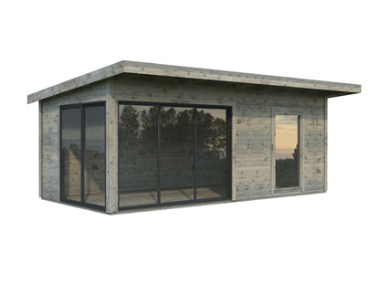 Palmako Andrea 17,1 m2 Slide - Lackiert dunkelgrau RAL7012 + anthrazit RAL7016