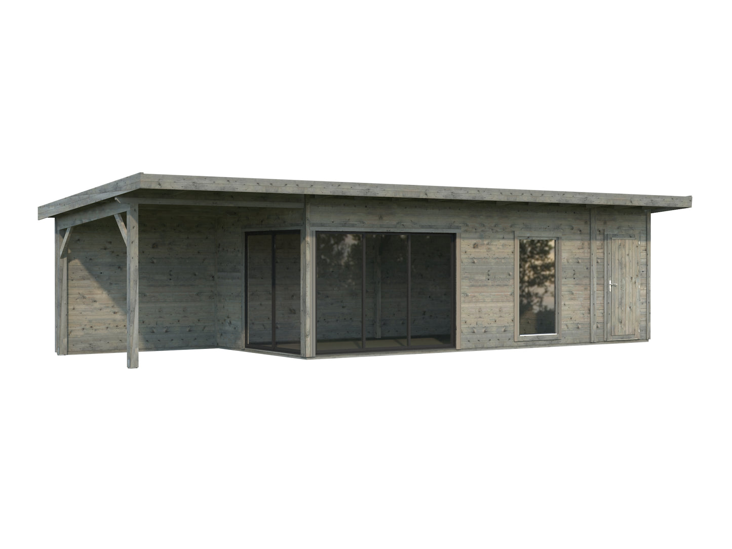 Palmako Andrea 21,1+7,9 m2 Slide - Lackiert dunkelgrau RAL7012 + anthrazit RAL7016
