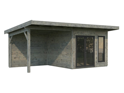 Palmako Aurelia 8,4+7,9 m2 - Lackiert dunkelgrau RAL7012 + anthrazit RAL7016