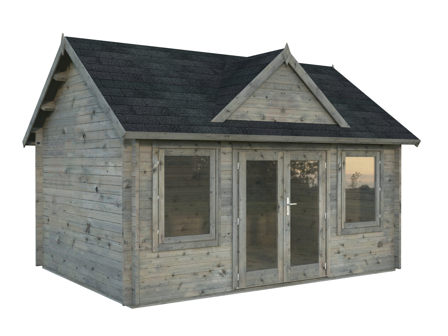 Palmako Claudia 14,2 m2 - Lackiert hellgrau RAL7042 + anthrazit RAL7016