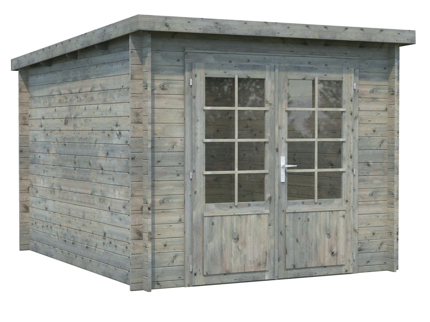 Palmako Ella 6,9 m2 - Lackiert hellgrau RAL7042 + anthrazit RAL7016