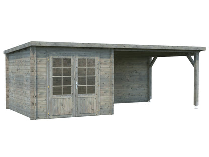 Palmako Ella 6,9+10,0 m2 - Lackiert dunkelgrau RAL7012 + anthrazit RAL7016