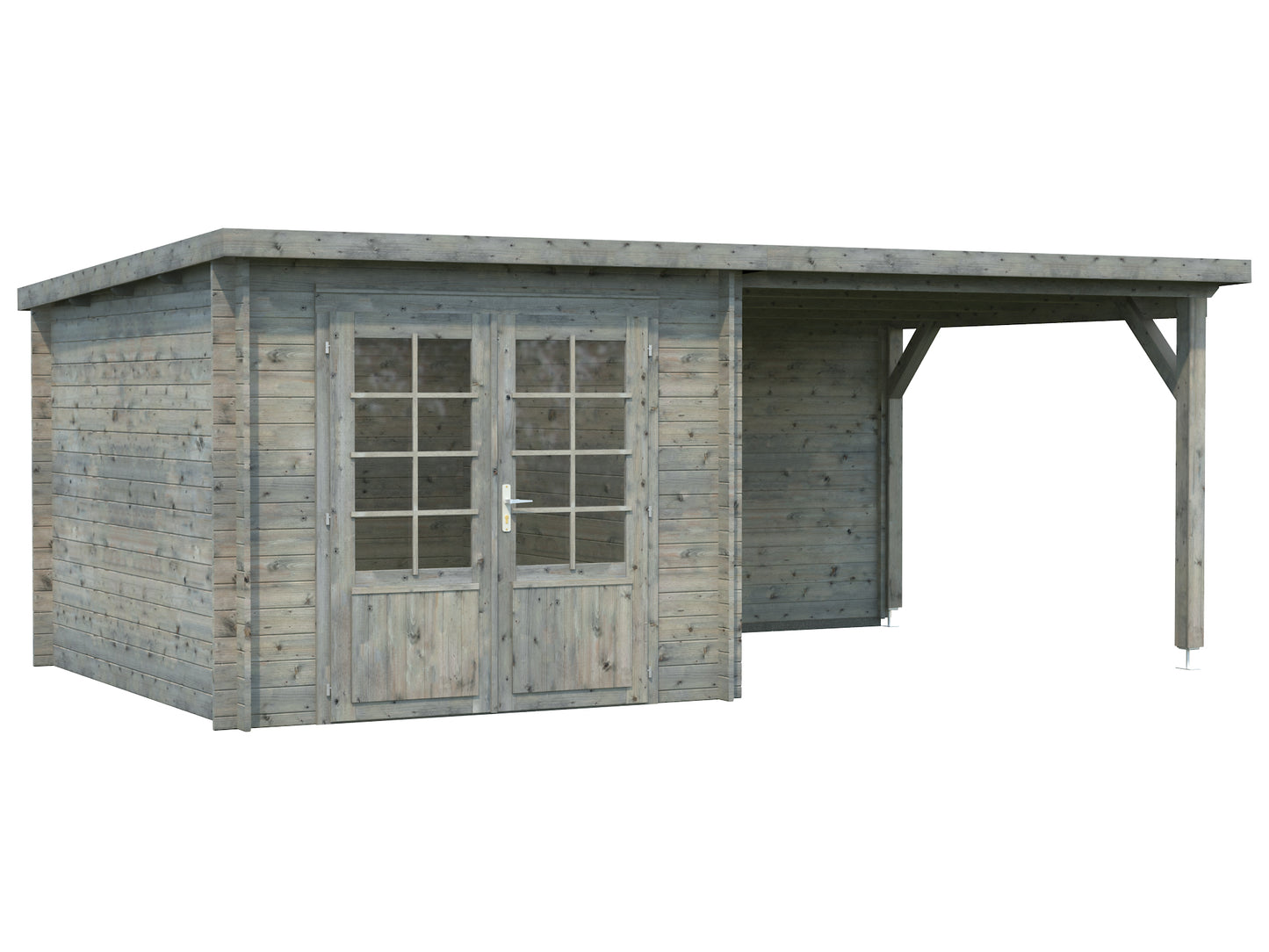 Palmako Ella 6,9+8,2 m2 - Lackiert dunkelgrau RAL7012 + weiß RAL9016