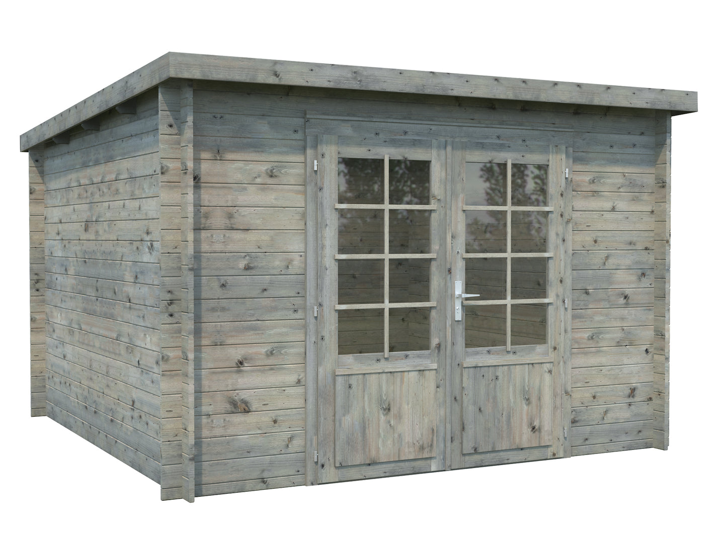 Palmako Ella 8,7 m2 - Lackiert hellgrau RAL7042 + anthrazit RAL7016