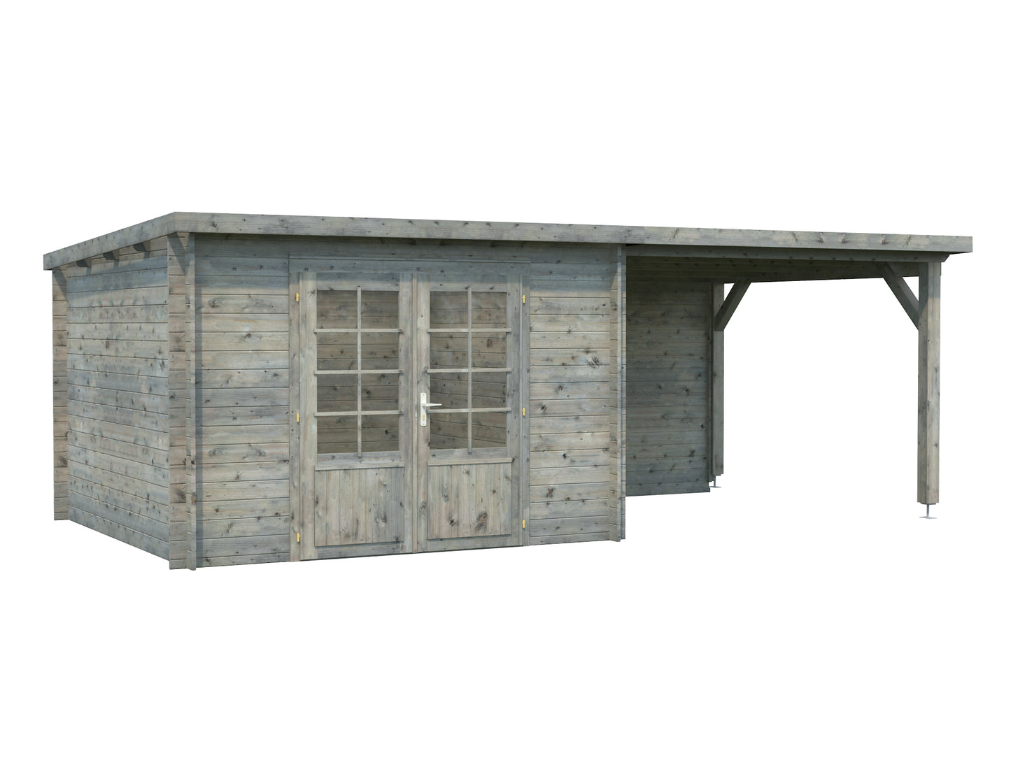 Palmako Ella 8,7+8,2 m2 - Lackiert dunkelgrau RAL7012 + weiß RAL9016