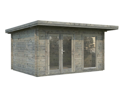 Palmako Heidi 11,7 m2 - Lackiert hellgrau RAL7042 + weiß RAL9016