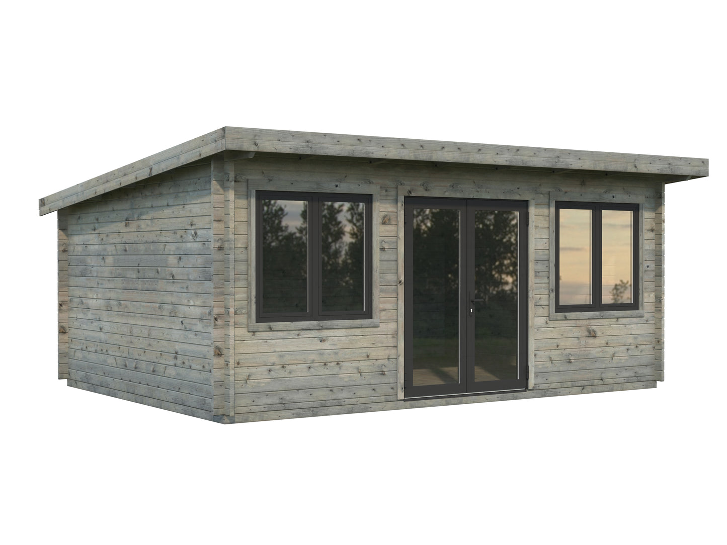 Palmako Lisandra 19,4 m2 - Lackiert dunkelgrau RAL7012 + anthrazit RAL7016