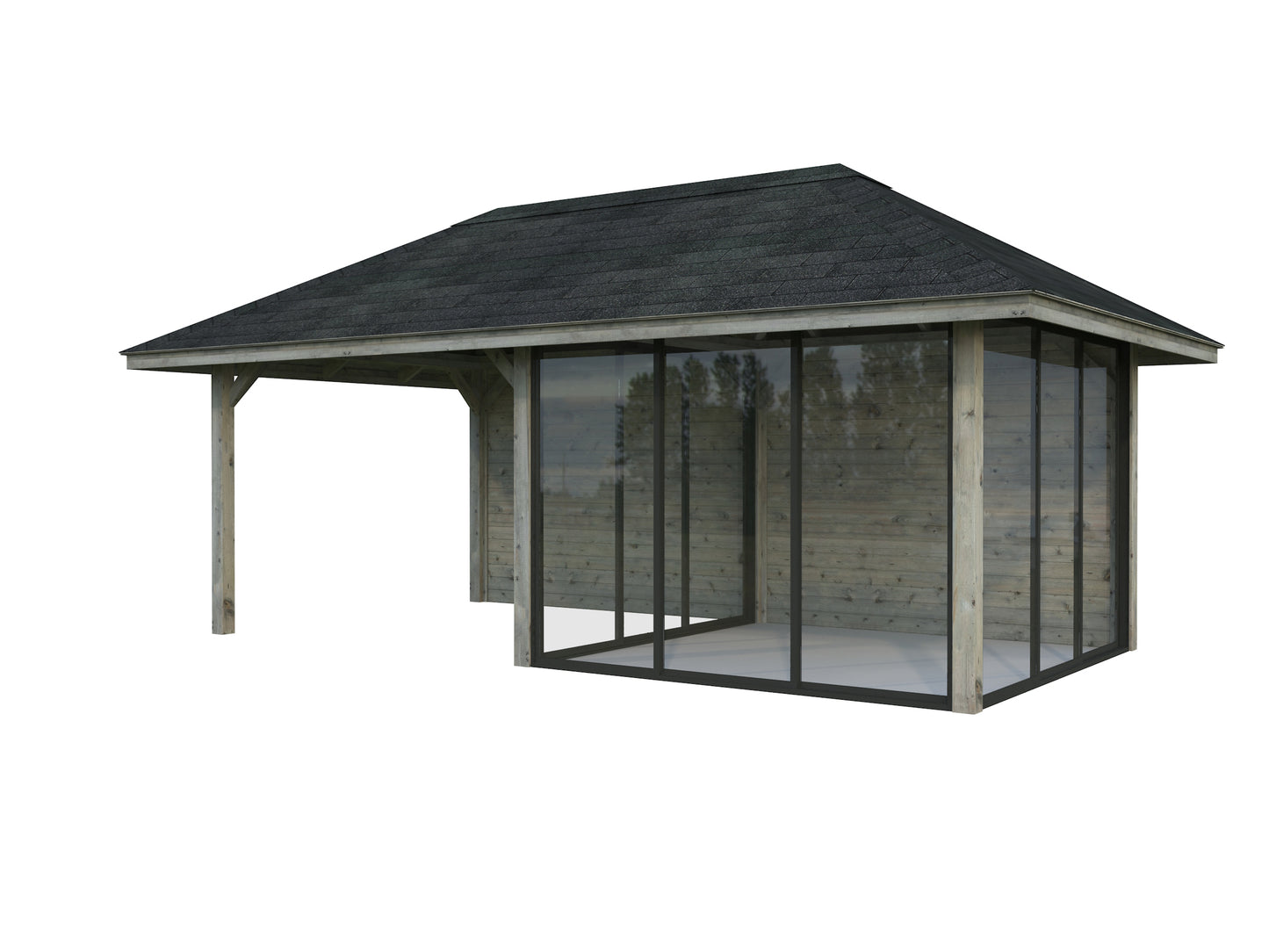 Palmako Bianca 16,6 m2 Set 506 Slide Plus - Naturbelassen